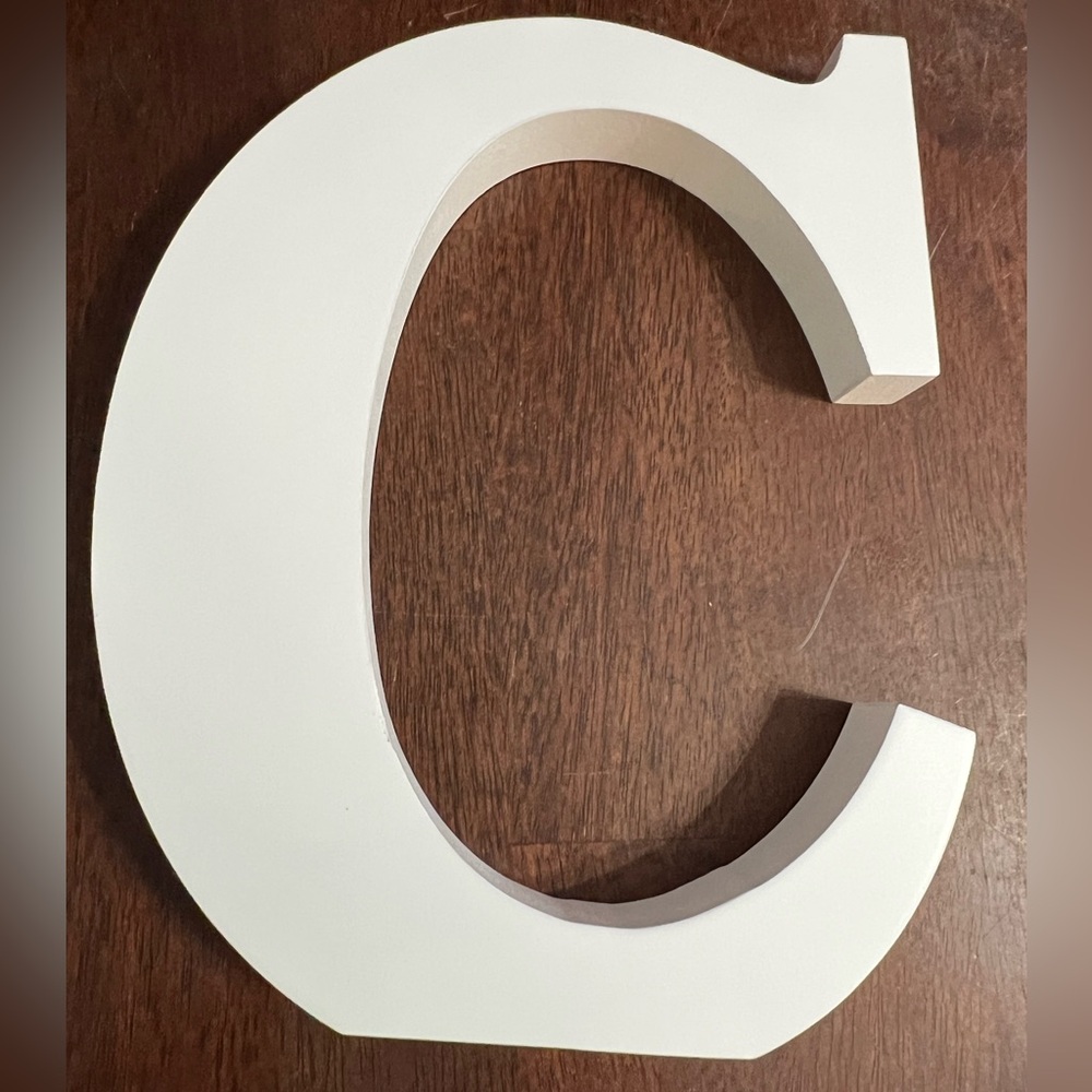 Wooden white letter C